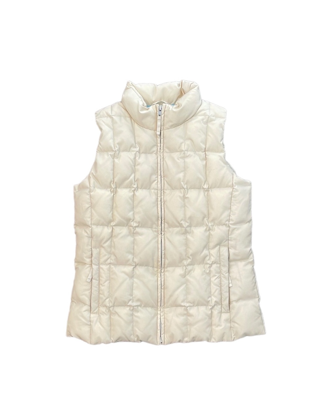 Gap Cream Down Filled puffer Vest Quilted Warm Winter Vest Ivory Off White Small
